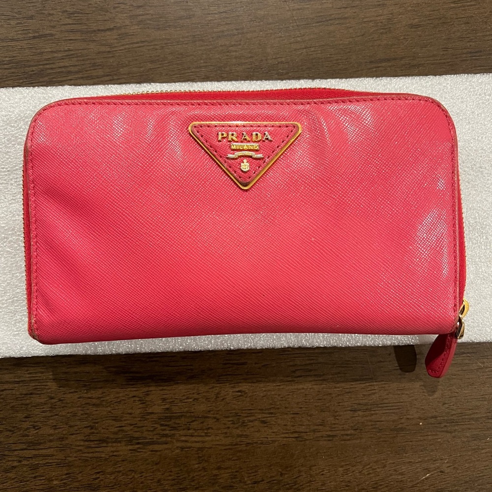 Prada Saffiano Long Zippy Wallet, Hot Pink